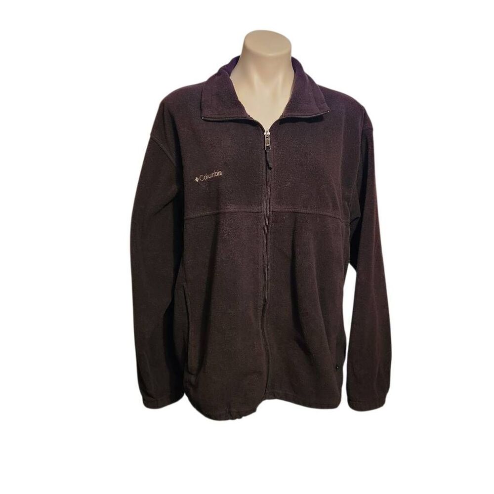 Columbia Sportswear men's full zip fleece jacket heathered charcoal Large